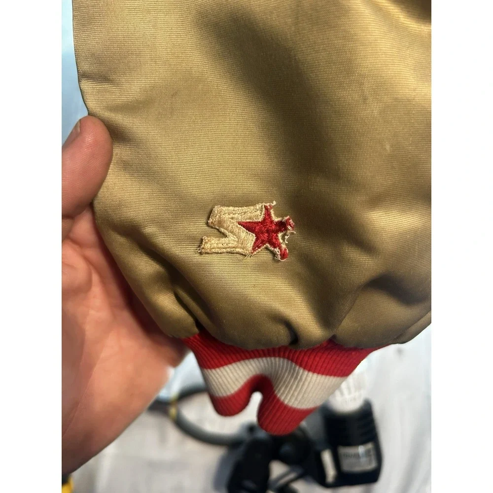 Vintage 90s Starter Satin San Francisco 49ers Gold Pro Line Jacket USA Mens L